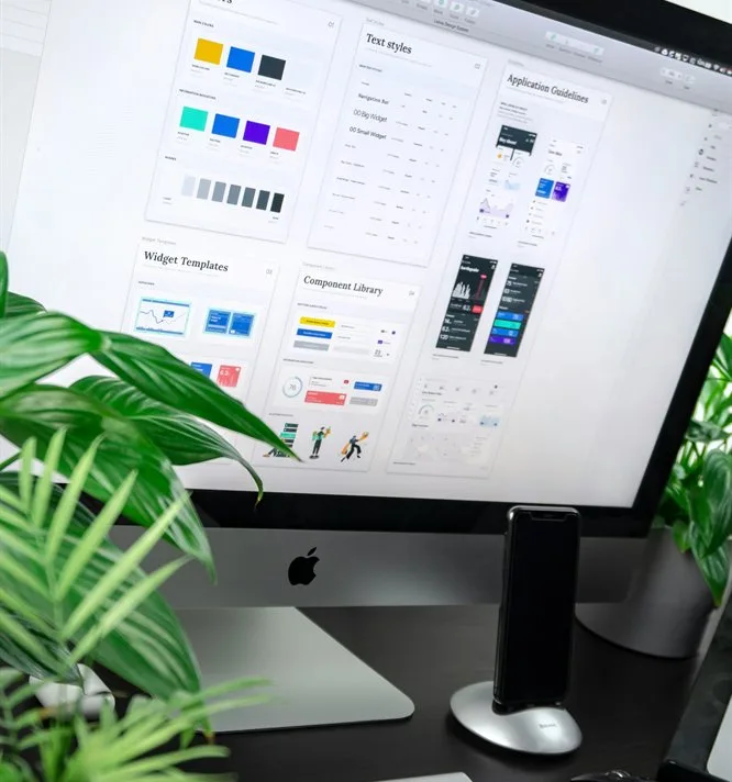 Design templates open on a desktop screen