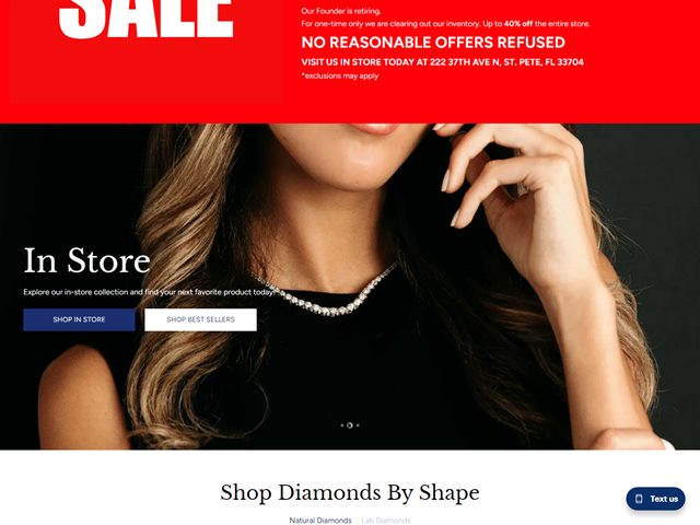 The Gold and Diamond Center Shopify store