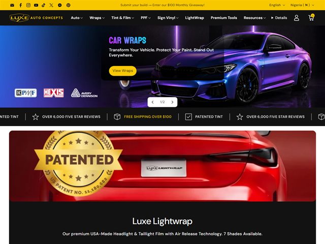 Luxe Auto Concepts Shopify store