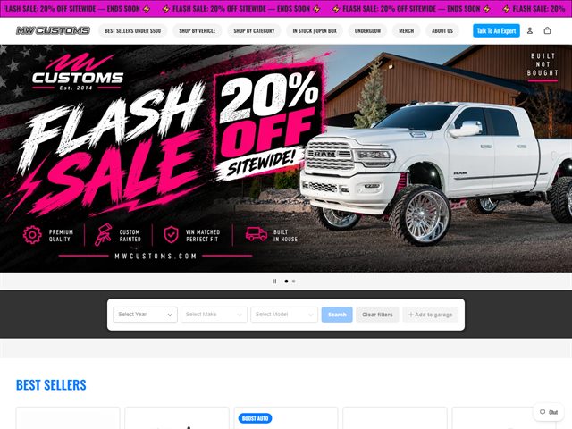 MW Customs Shopify store