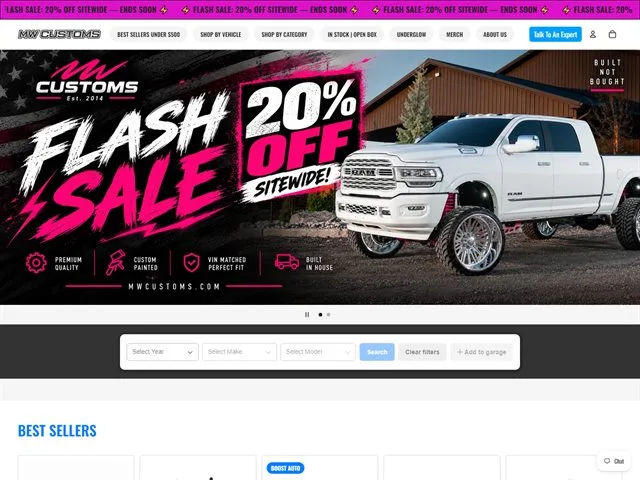 MW Customs Shopify store