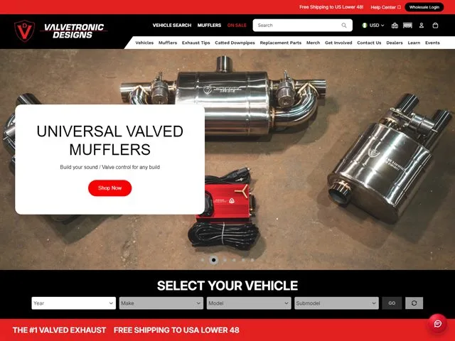 Valvetronic Designs Shopify store